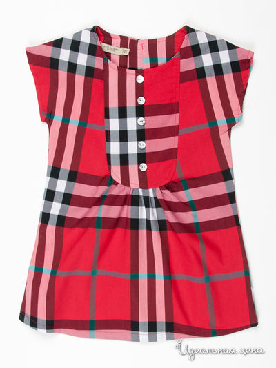 Платье Burberry, цвет цвет красный / принт клетка