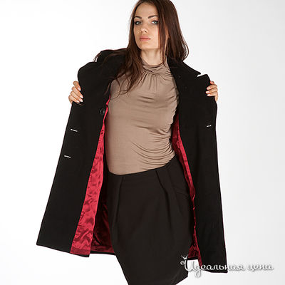 Пальто Axara женское, цвет черный / бордовый