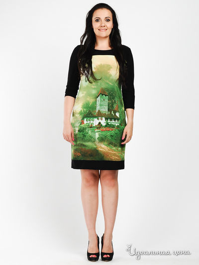 Платье Anna Garda, цвет цвет черный / лимонный / травяной