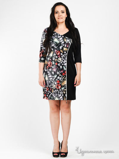 Платье Anna Garda, цвет цвет черный / мультиколор