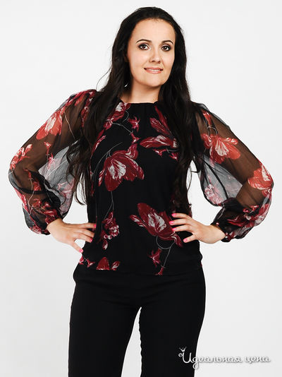 Блуза Anna Garda, цвет цвет черный / бордовый