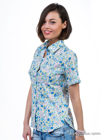 Рубашка Jess France, цвет цвет белый/синие цветы