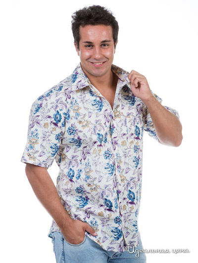 Рубашка Jess France, цвет цвет белый/ синие цветы