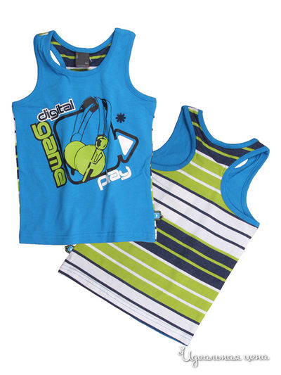 Майка Coccodrillo, цвет цвет голубой / салатовый