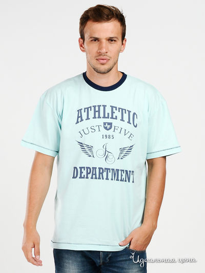 Футболка JUST FIVE, цвет цвет аквамариновый/ синий
