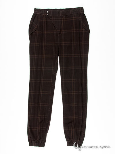 Брюки Benetton Bambini, цвет цвет коричневый / принт клетка