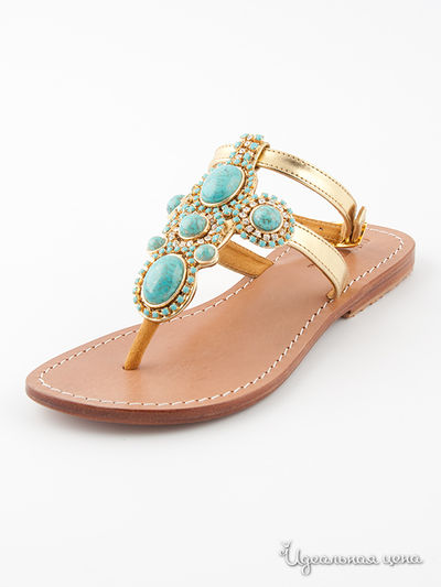 Сандалии Mystique, цвет цвет золотисто-бирюзовый