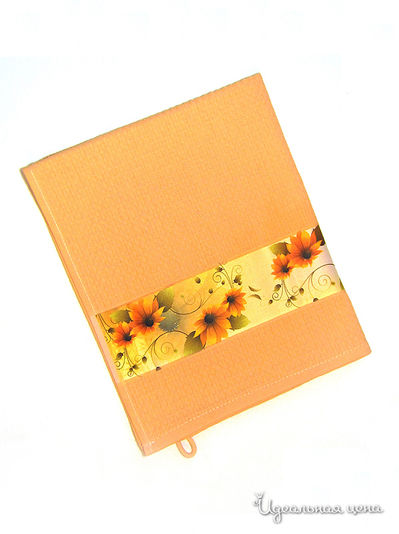 Полотенце Rimako, цвет цвет оранжевый / цветы