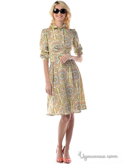 Платье MAY BE by Nastya Sergeeva, цвет цвет зеленый / желтый