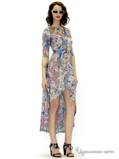 Платье MAY BE by Nastya Sergeeva, цвет цвет голубой / желтый