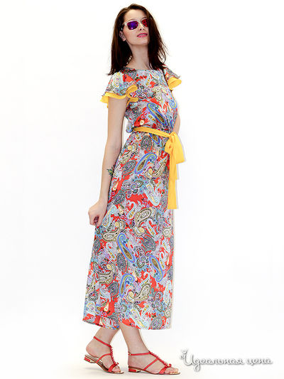 Платье MAY BE by Nastya Sergeeva, цвет цвет оранжевый / синий