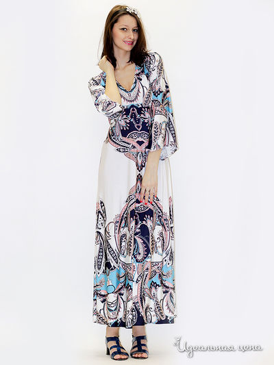 Платье MAY BE by Nastya Sergeeva, цвет цвет белый / синий / голубой