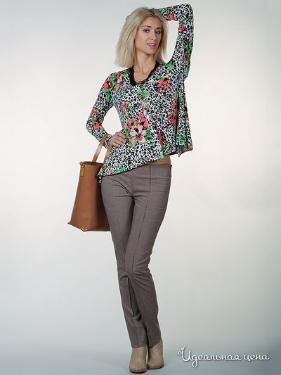 Брюки MAY BE by Nastya Sergeeva, цвет цвет бежево-бордовый / принт клетка