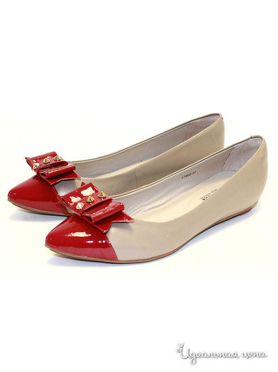 Балетки Klimini, цвет цвет кофе с молоком / красный