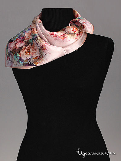 Платок Живой шёлк, цвет цвет розовый / мультиколор