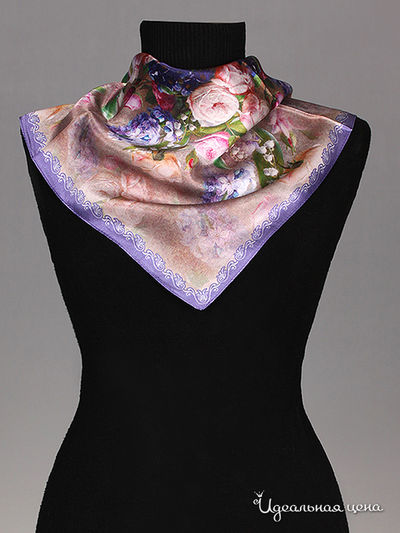 Платок Живой шёлк, цвет цвет сиреневый / мультиколор