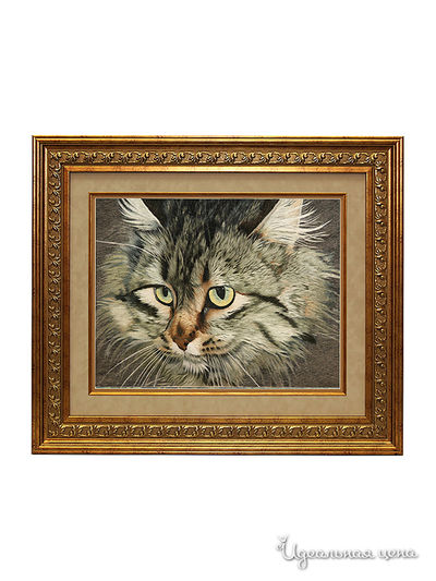 Картина Живой шёлк &quot;Любимый котенок&quot;, 55х65 см.