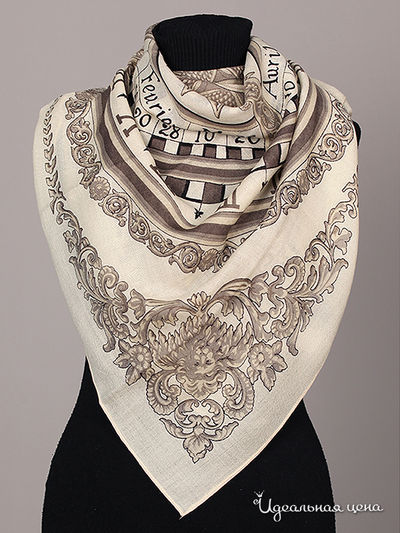 Платок Живой шёлк, цвет цвет кофе с молоком