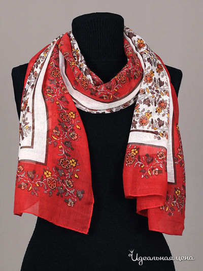 Шарф Живой шёлк, цвет цвет клубника со сливками