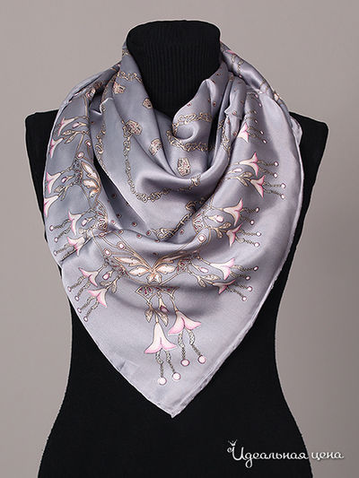 Платок Живой шёлк, цвет цвет дымчатый