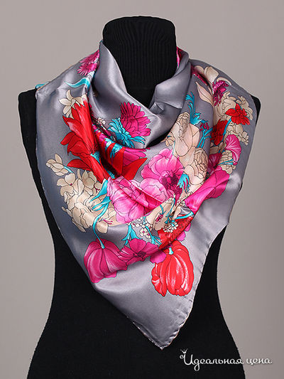 Платок Живой шёлк, цвет цвет дымчатый / мультиколор