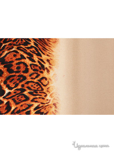 Платок Живой шёлк женский, цвет кремовый / принт леопард