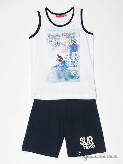 Комплект (майка, шорты) Tandem, цвет цвет белый / синий