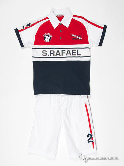 Комплект (футболка поло, шорты) Tandem, цвет цвет красный / белый