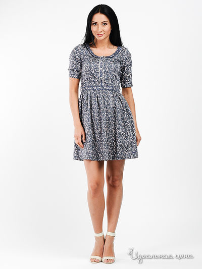 Платье Pepe Jeans London, цвет цвет синий / принт цветы