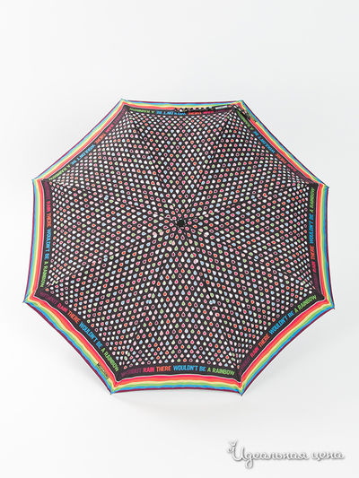 Зонт складной Moschino женский, цвет черный / принт капельки