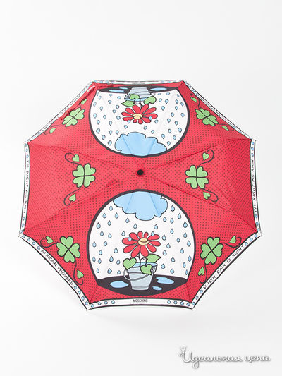 Зонт Moschino, цвет цвет красный / принт цветок