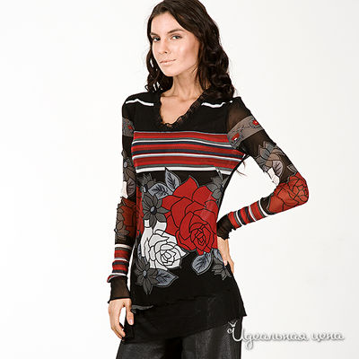 Блуза Pompa, цвет цвет черный / красный