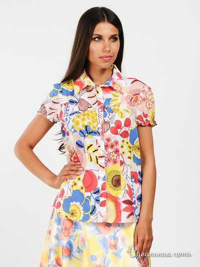 Блуза Finn-Flare, цвет цвет белый / мультиколор