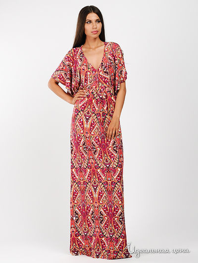 Платье Piamante, цвет цвет малиновый / принт огурцы пейсли