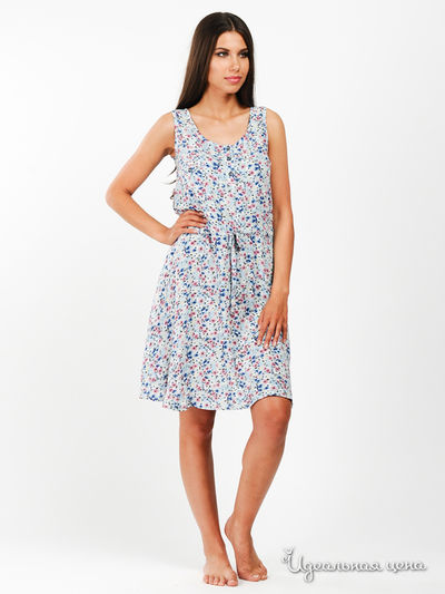 Сарафан Relax Mode, цвет цвет бело-голубой / принт цветы
