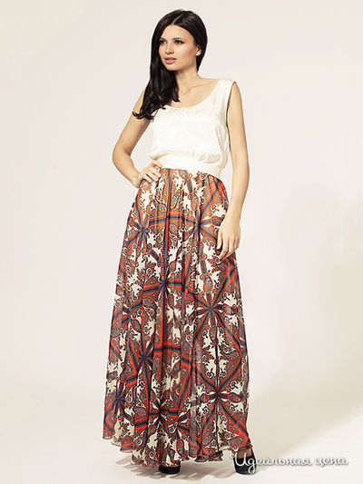 Юбка Фестиваль, цвет цвет красный / принт огурец пейсли