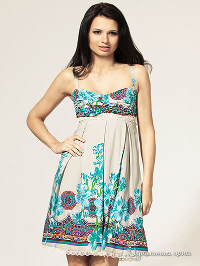 Платье Фестиваль, цвет цвет серый / бирюзовый