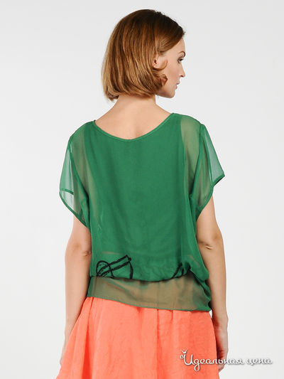 Платье PORTS женское, цвет зеленый / персиковый