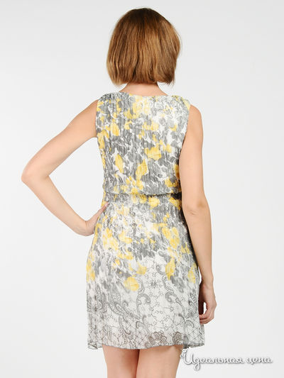 Платье Waggon женское, цвет желтый / серый