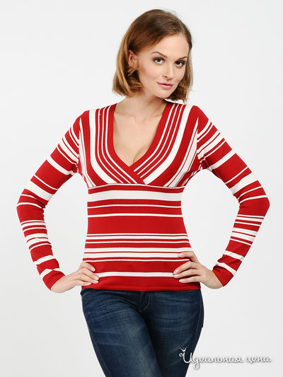 Пуловер RED Price, цвет цвет красный / белый