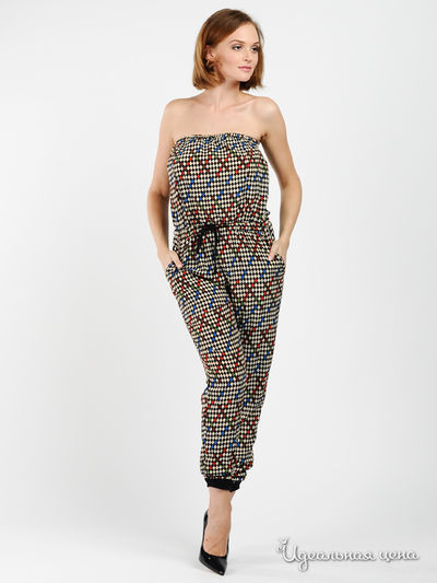 Комбинезон Be Up To, цвет цвет молочный / принт ромбы