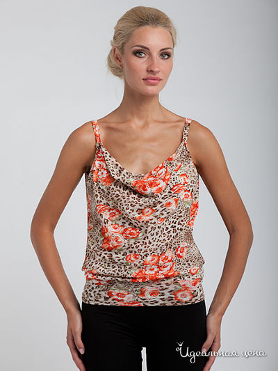 Топ Levall, цвет цвет коричневый / принт леопард