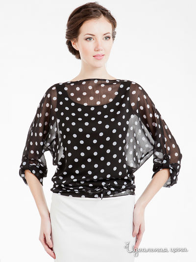 Блуза Levall, цвет принт черный горох