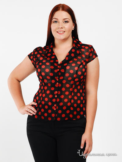 Блуза ПОЛЬША, цвет цвет чёрный / красный