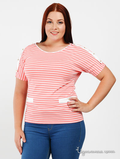 Блуза ПОЛЬША, цвет цвет розовый / белый