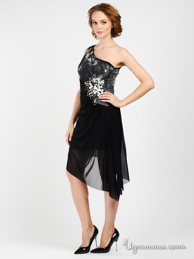 Платье Progress, цвет цвет черно-серый