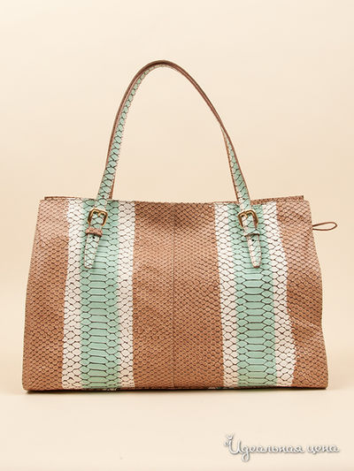 Сумка Puntotres, цвет цвет бирюзовый / бежевый