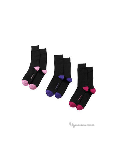 Носки Savile Row мужские, цвет черный-розовый / лиловый / фуксия, 3 пары