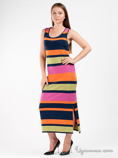 Платье Valeria Lux, цвет цвет синий / полоска мультиколор