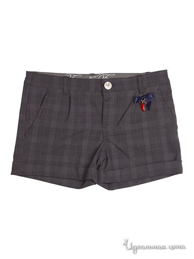 Шорты Fun&Fun girl, цвет цвет серый / принт клетка
